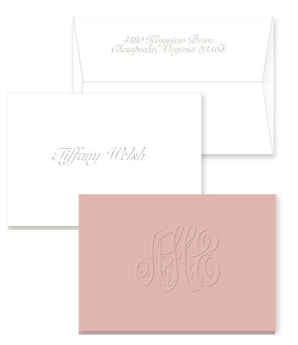 Informal Embossed Folded Note Cards - Embossed